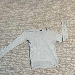 Express-Beautiful Rhinestone Studded  Gray Long Sleeve Sweater